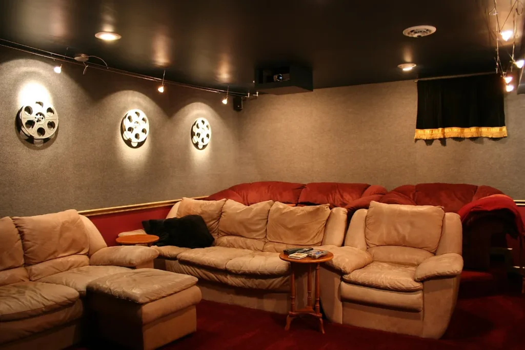 Home theater room for watching the best IPTV for Firestick