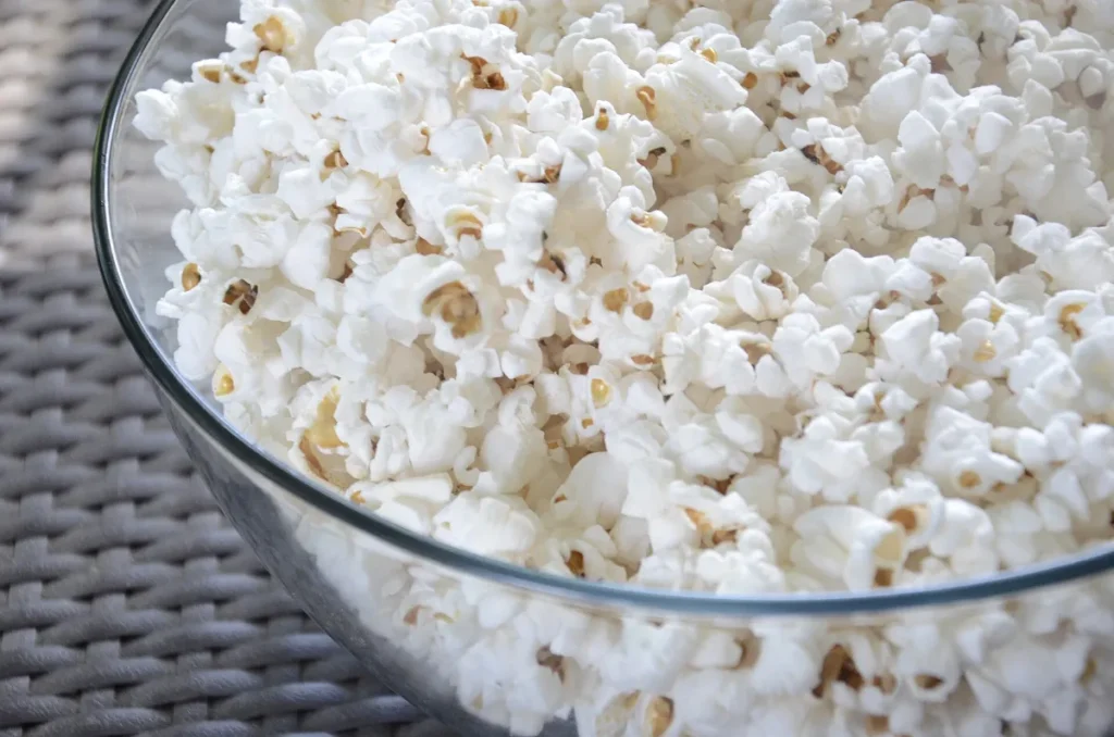 Bowl of popcorn for a movie night with a cheap IPTV service